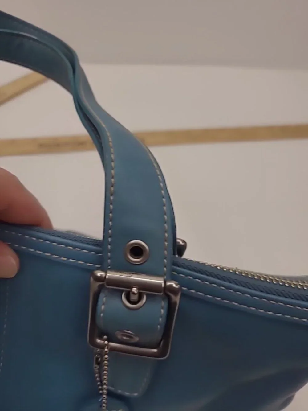 VIntage Coach 9545 Legacy Zip Soho Sachel Leather Teal Purse - Picture 6 of 8